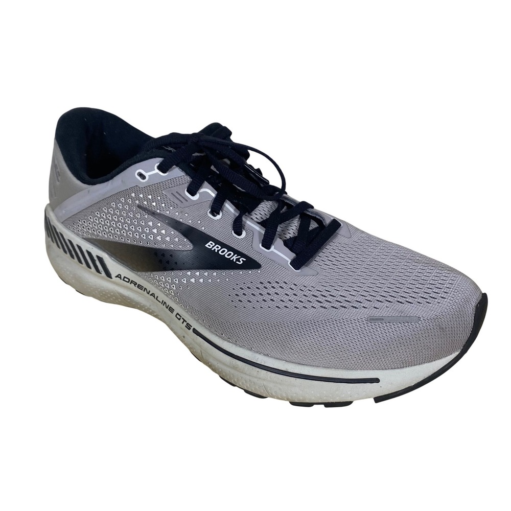 Brooks Adrenaline GTS 22 Mens Grey Black Running Shoes Wide 2E Sz 12